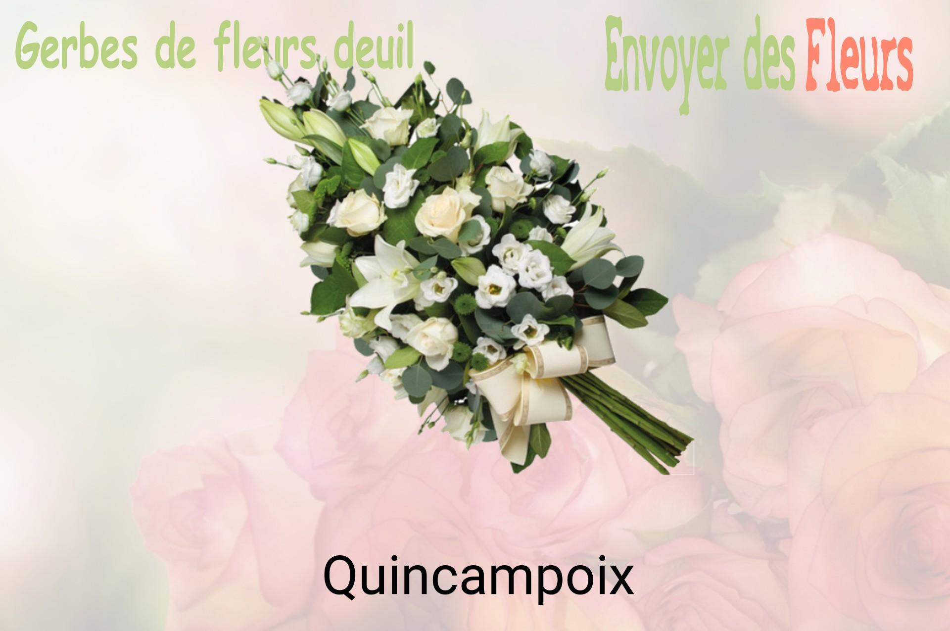Gerbe de fleurs de deuil livrée à Quincampoix